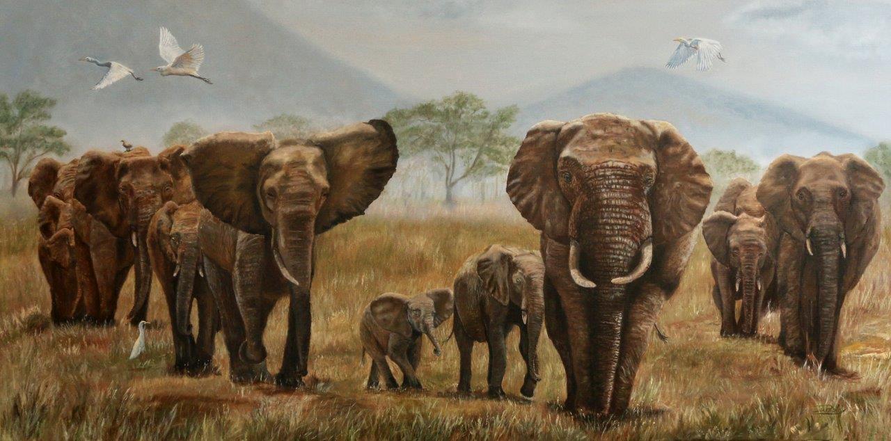 Jan Priddy - Welcome to Africa Oil Painting - Member of James River Art League